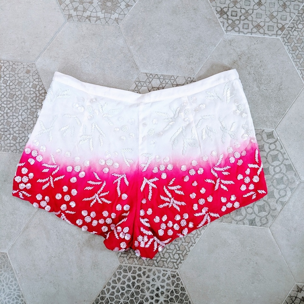 Willow & Clay ombre, beaded, cotton lined shorts